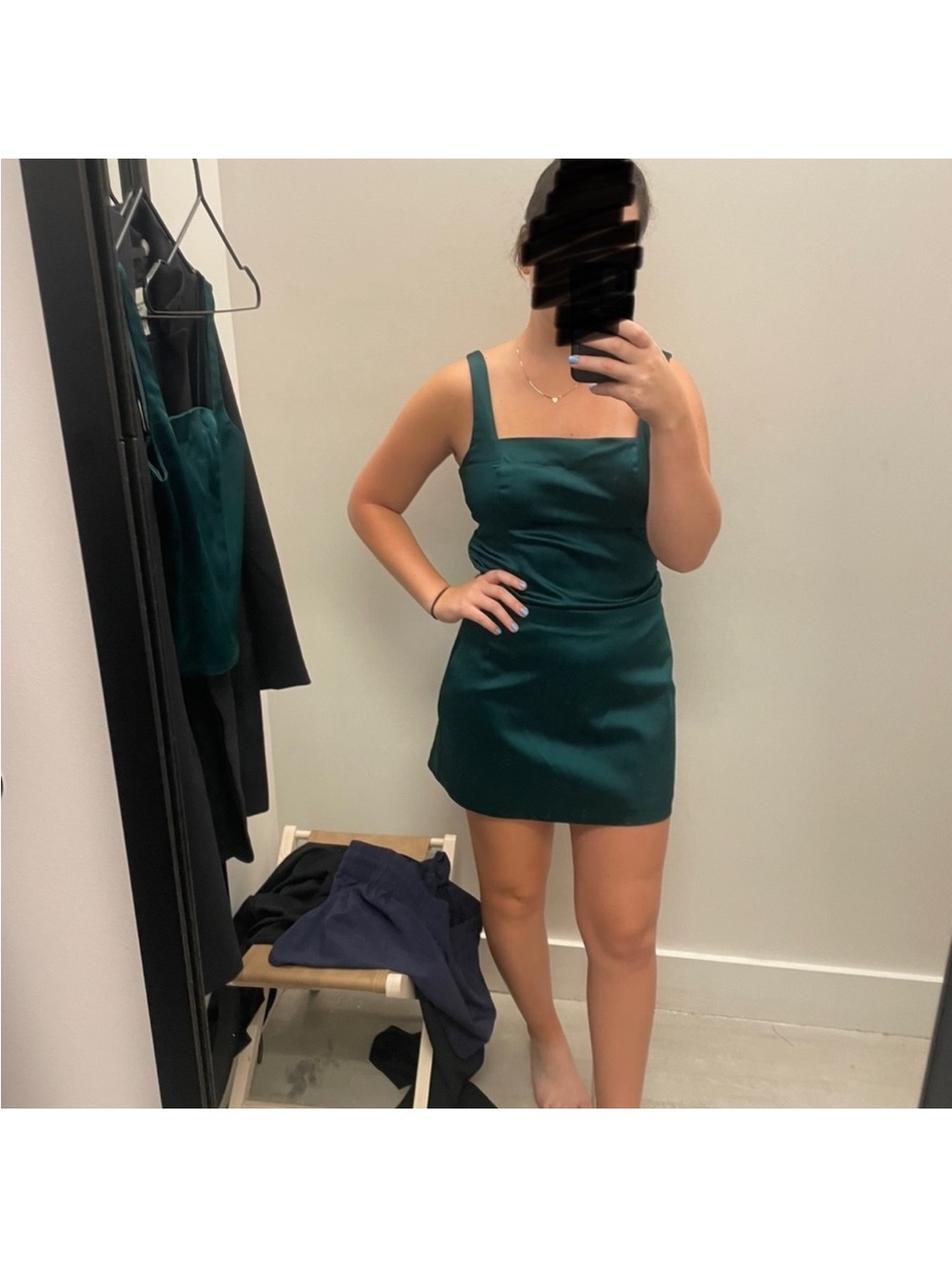Abercrombie satin green skirt size M